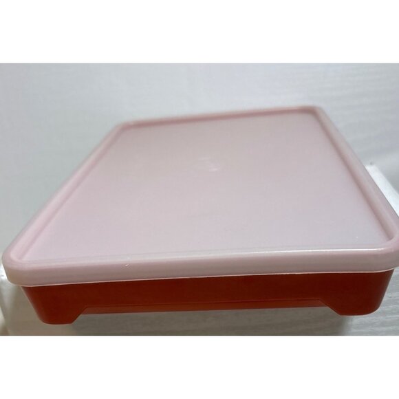 Vintage Tupperware 1292-3 Hot Dog Bacon Deli Meat Keeper w/ Lid Paprika Red - Picture 4 of 11